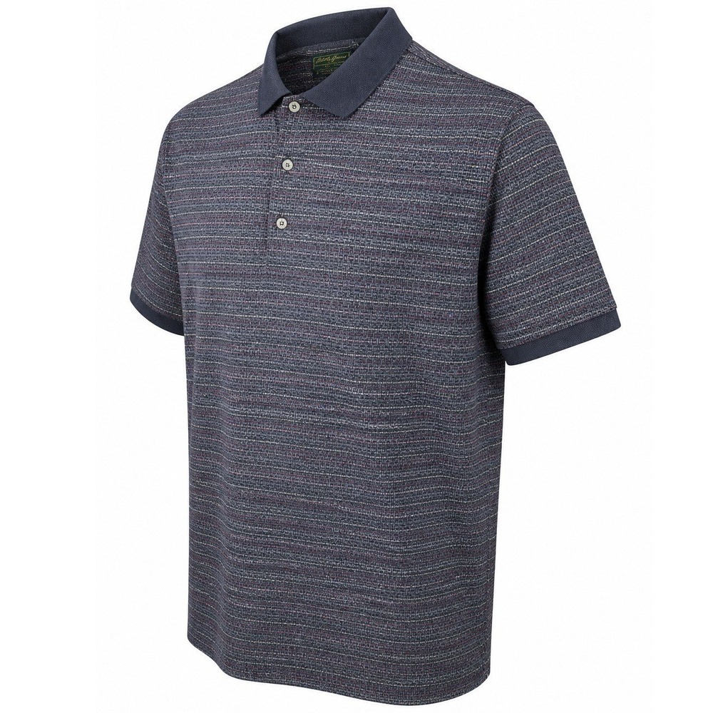 Bobby Jones Polo Shirt Mens L Geometric Stripe Blue Red Short Sleeve Regular 90s